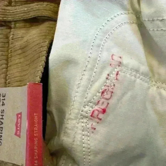 Levi's 314 Women's Size 32 x 30 Tan Mid-Rise Shaping Straight Corduroy Jeans NEW - Picture 10 of 11
